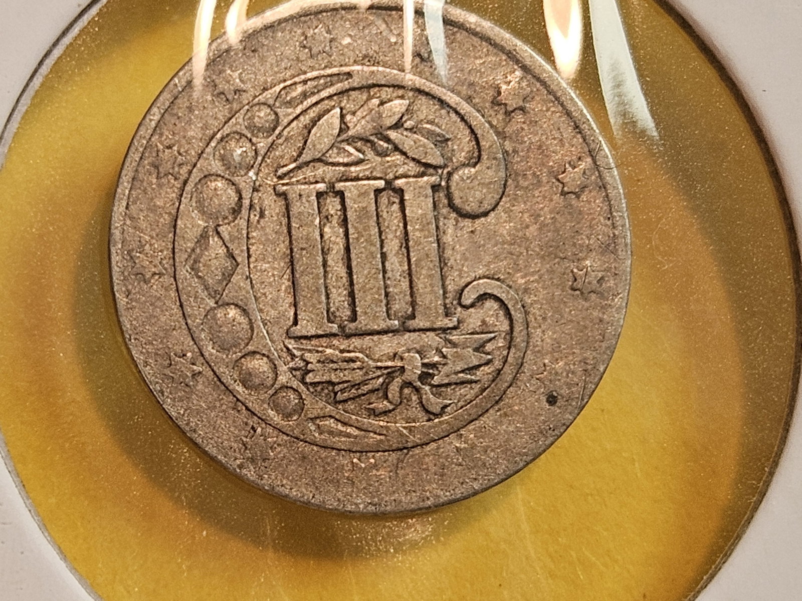 1856 Three Cent Silver Trime - 5
