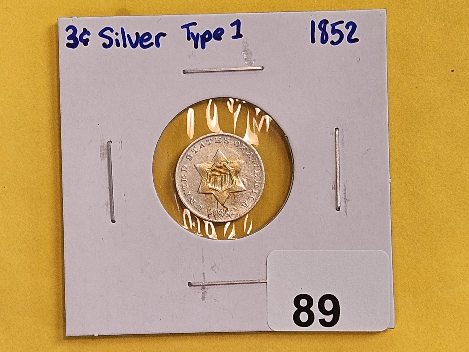 1852 Three Cent Silver Trime - 2
