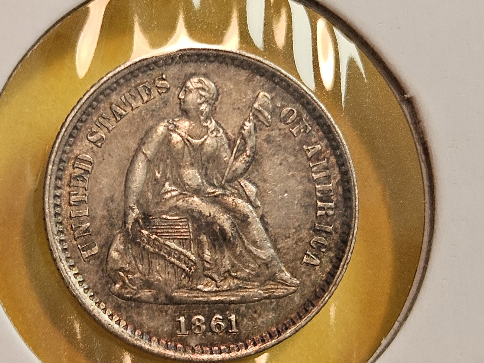 Better Grade 1861 Seated Liberty Silver Half Dime - 3