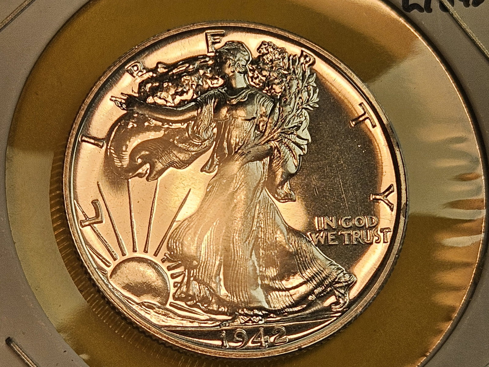 *** GEM! Proof 1942 Walking Liberty Silver Half Dollar *** - 3