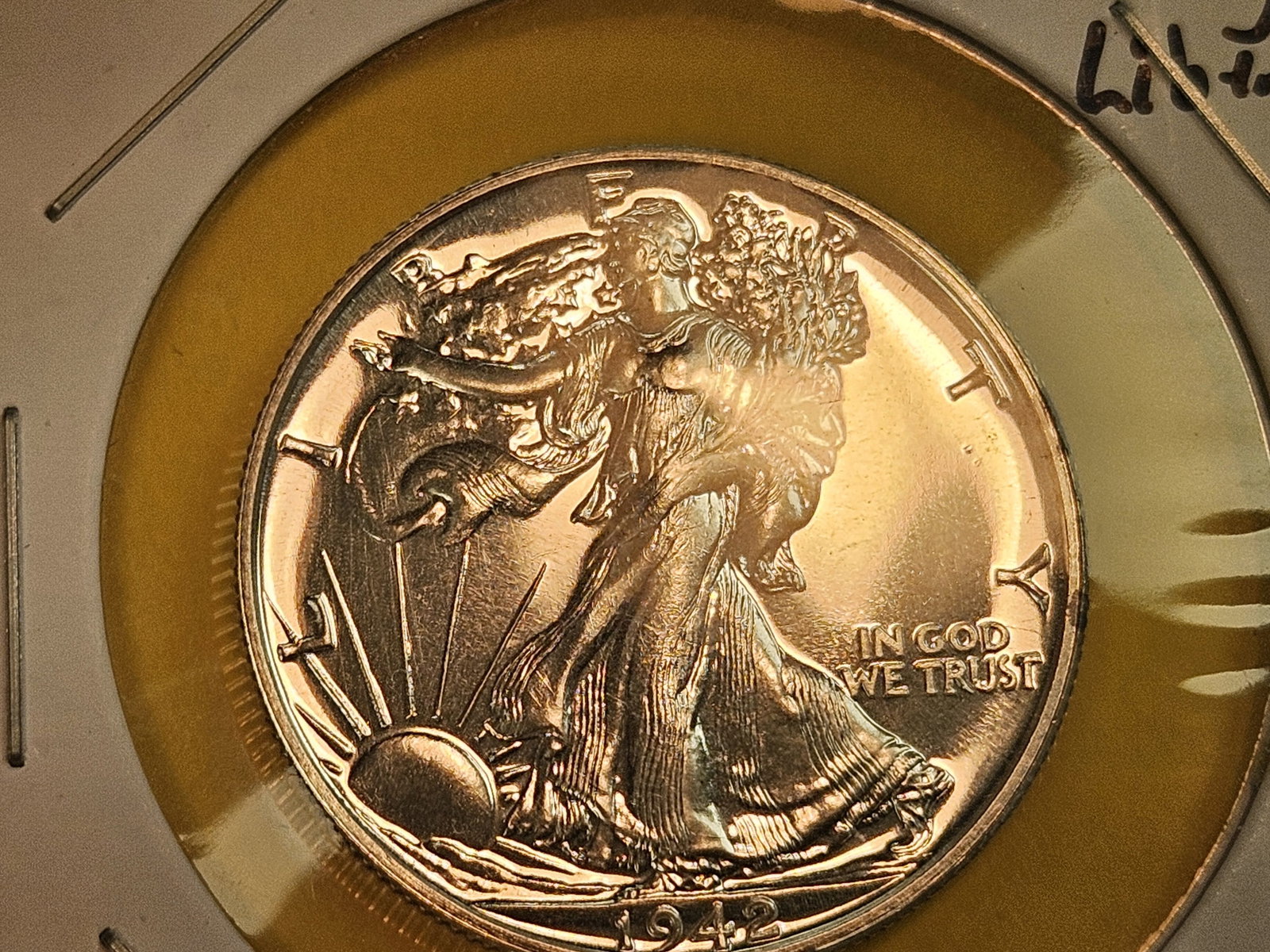*** GEM! Proof 1942 Walking Liberty Silver Half Dollar *** - 5