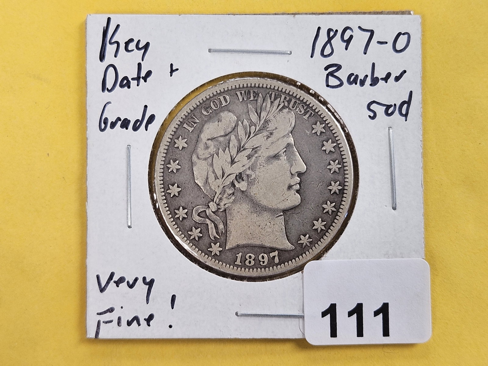 ** KEY DATE ** 1897-O Barber silver Half Dollar in Very Fine - 2