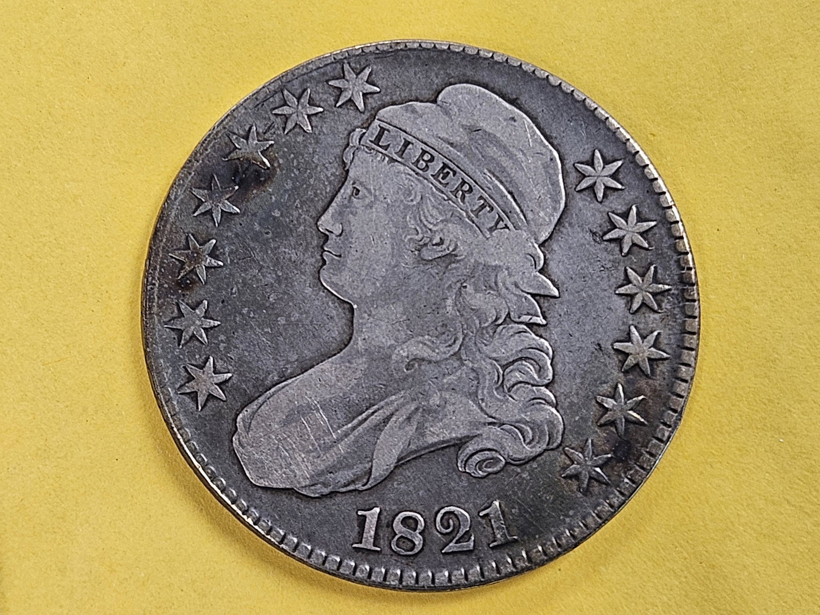 1821 Capped Bust Half Dollar in Fine plus (1 of 5)