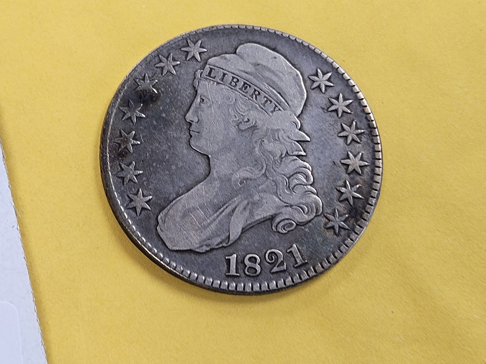 1821 Capped Bust Half Dollar in Fine plus - 3