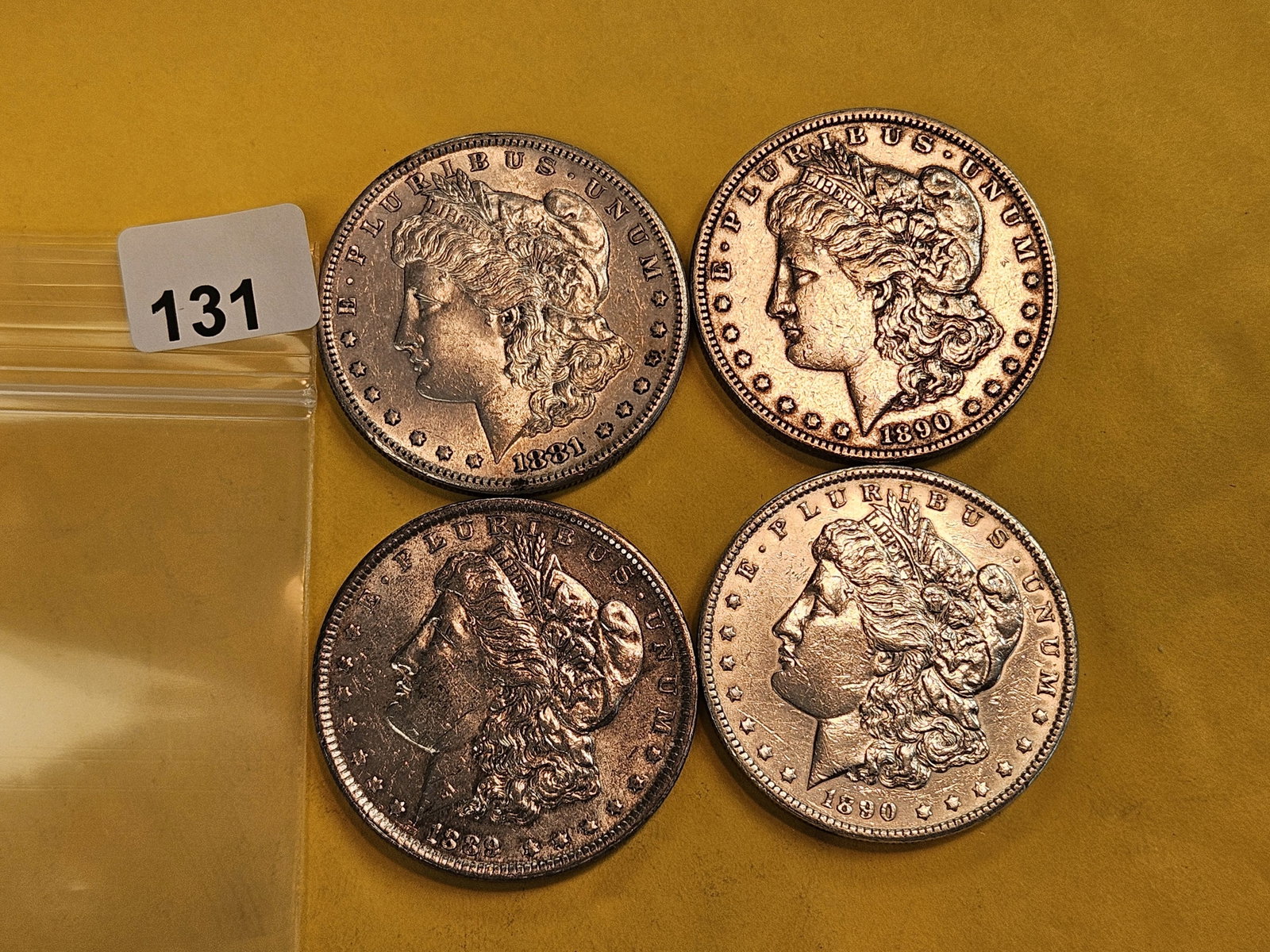 Four Mixed Morgan Silver Dollars - 2