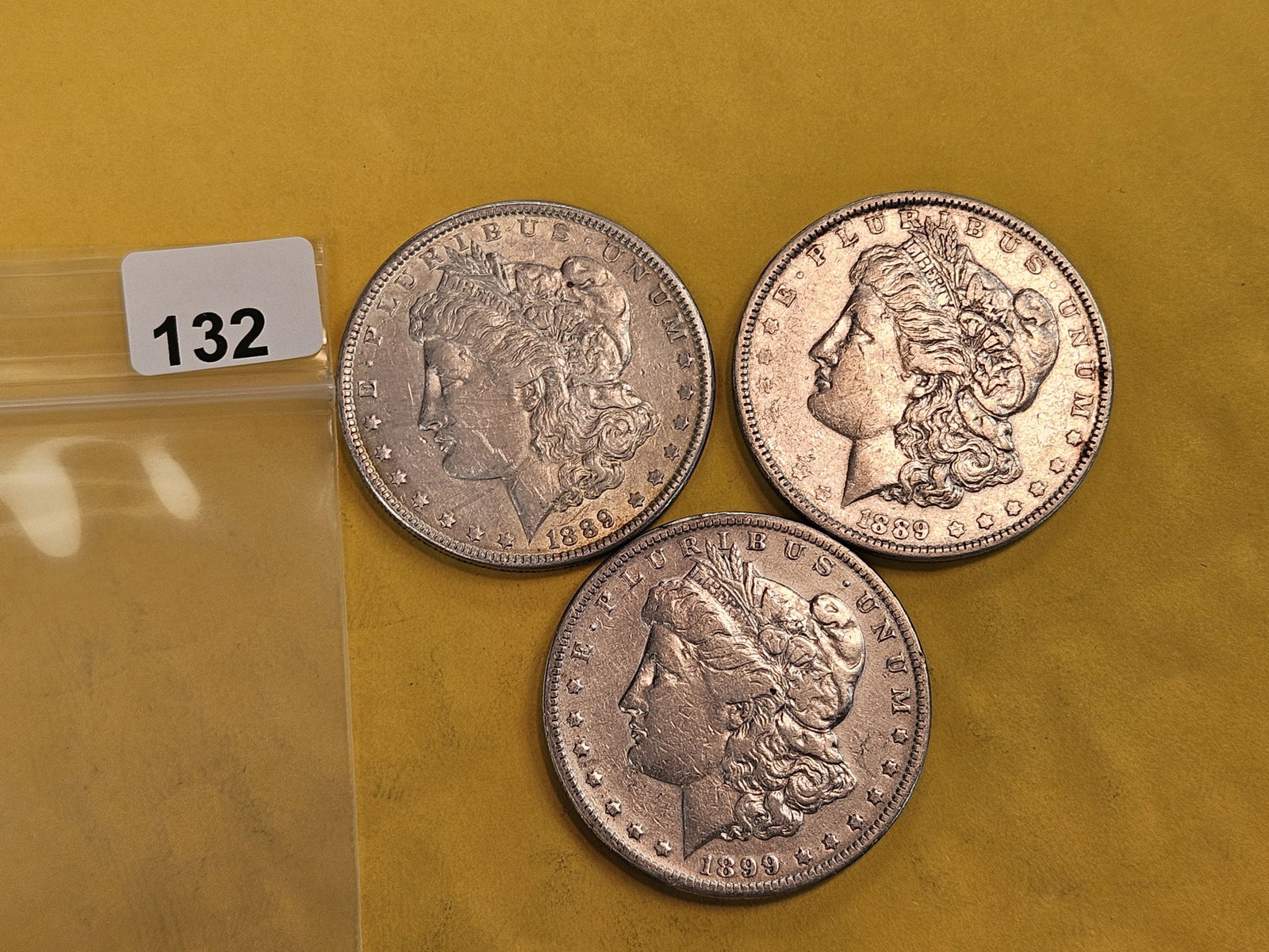 Three Mixed Morgan Silver Dollars - 2