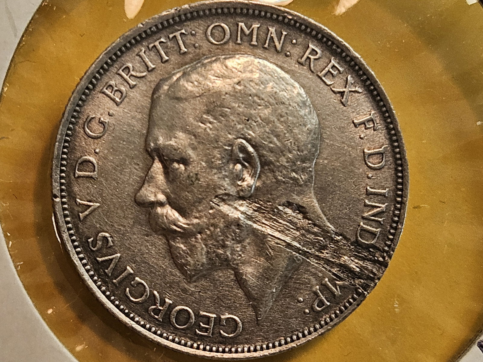 MINT ERROR! 1914 Great Britain silver 1 Florin - 3