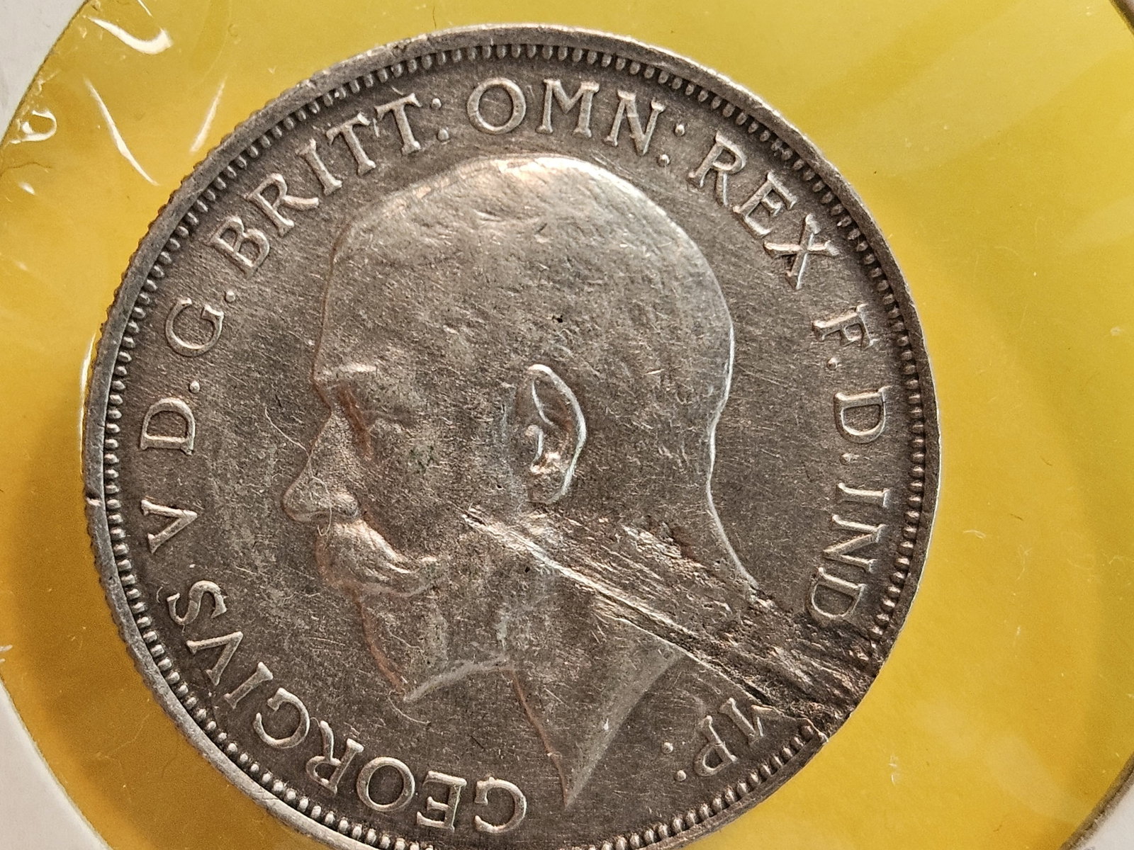 MINT ERROR! 1914 Great Britain silver 1 Florin - 4