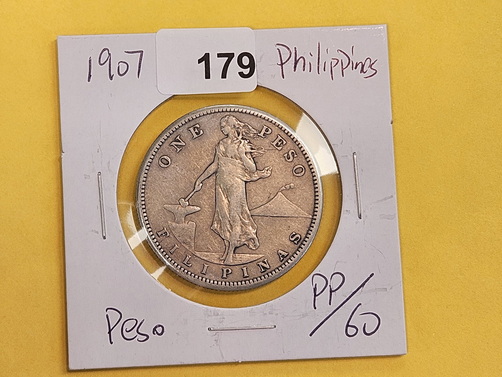 1907 Philippines silver Peso - 2