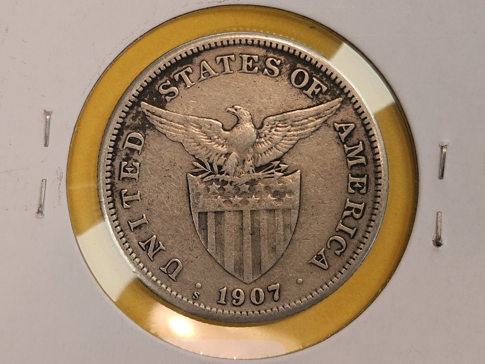 1907 Philippines silver Peso - 3