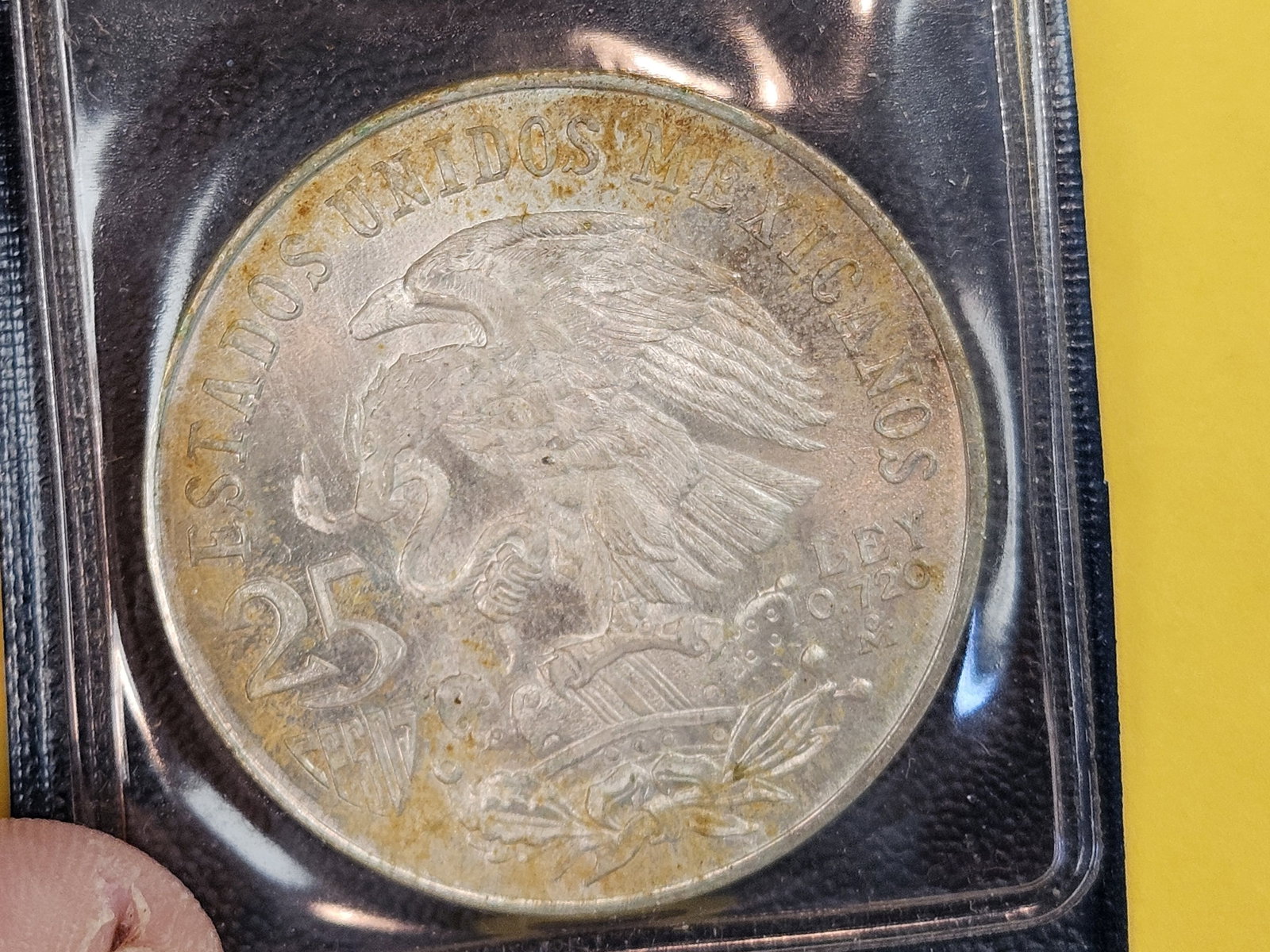 Choice Brilliant Uncirculated 1964 Mexico silver 25 pesos - 3