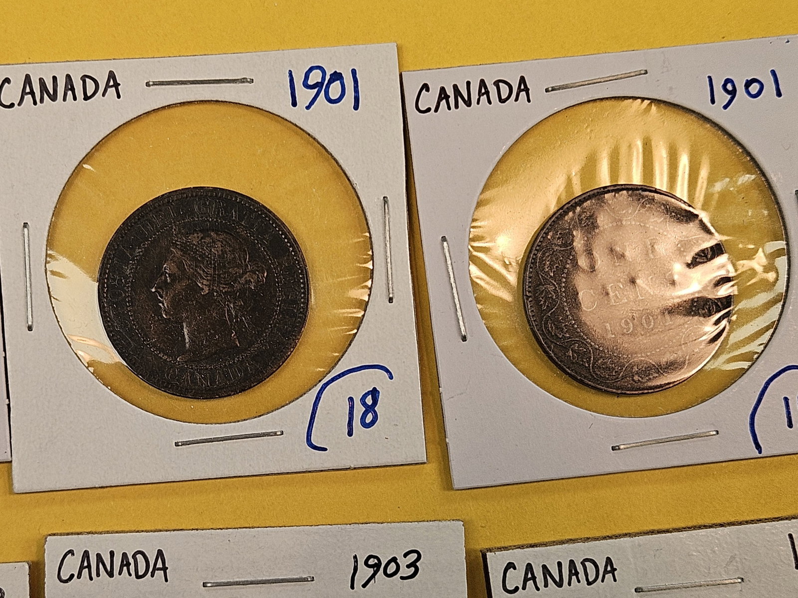 Fifteen better grade Canadian Large Cents - 3