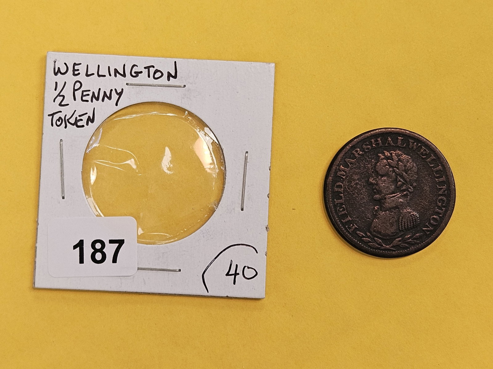 Cool Wellington Half-Penny copper token - 2