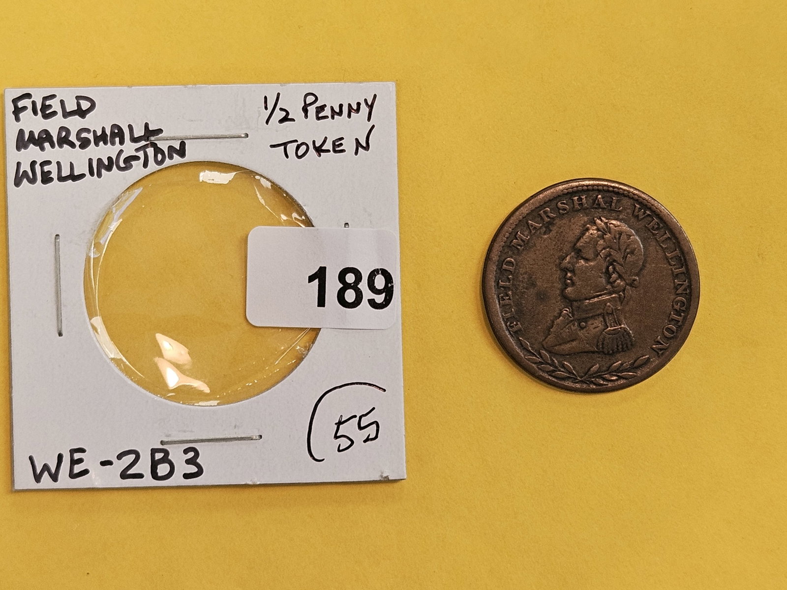 Field Marshall Wellington 1/2 Penny copper token - 2