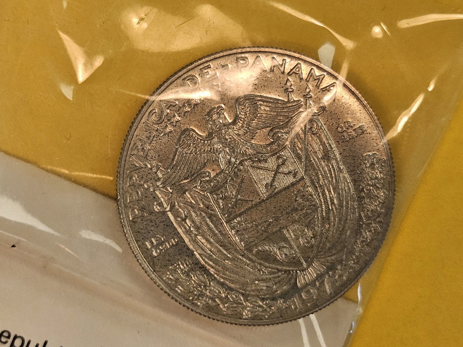 1973 Republic of Panama GEM Proof Silver One Balboa - 3