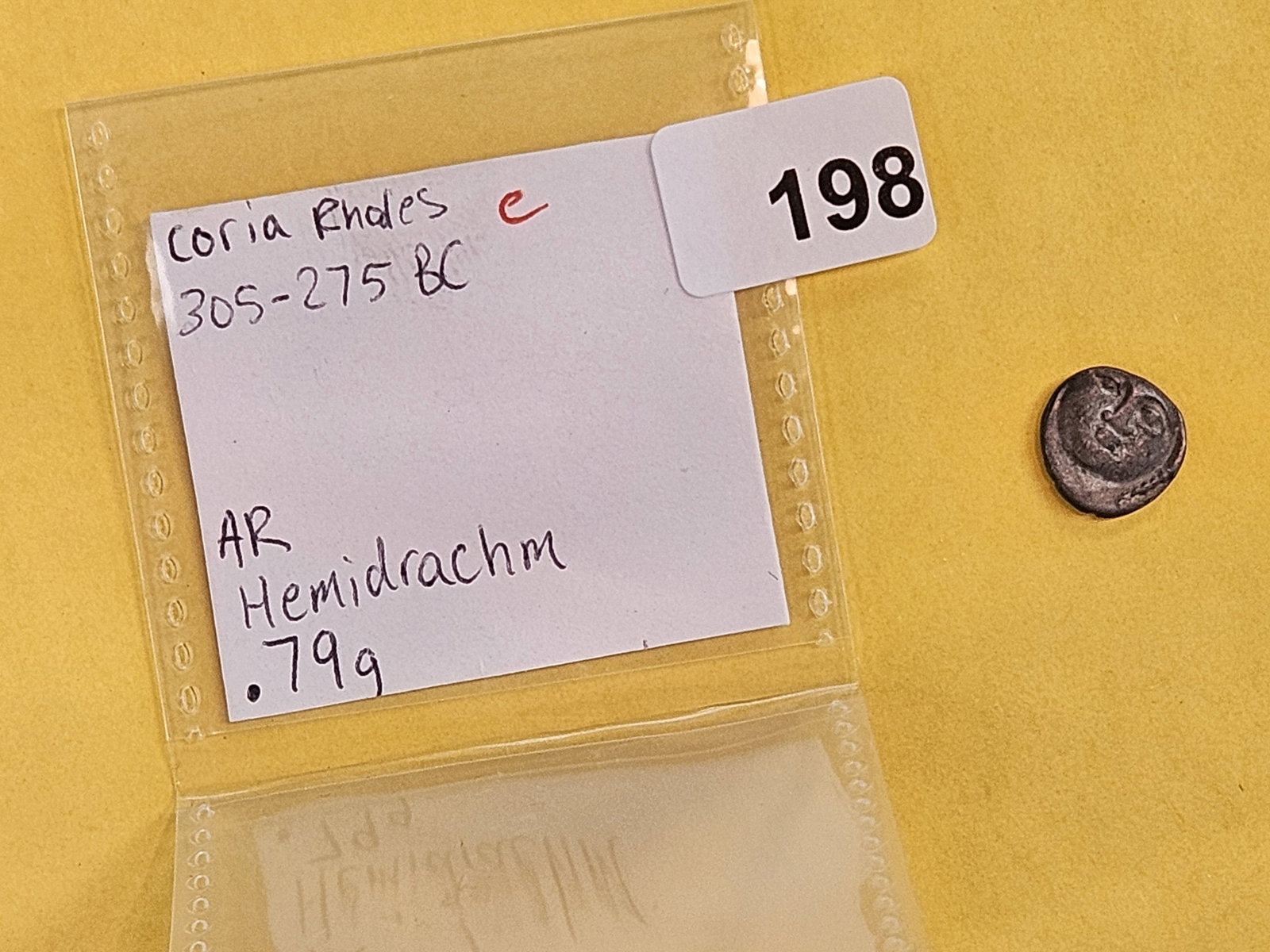 ANCIENT! Coria Rhodes silver hemidrachm - 2
