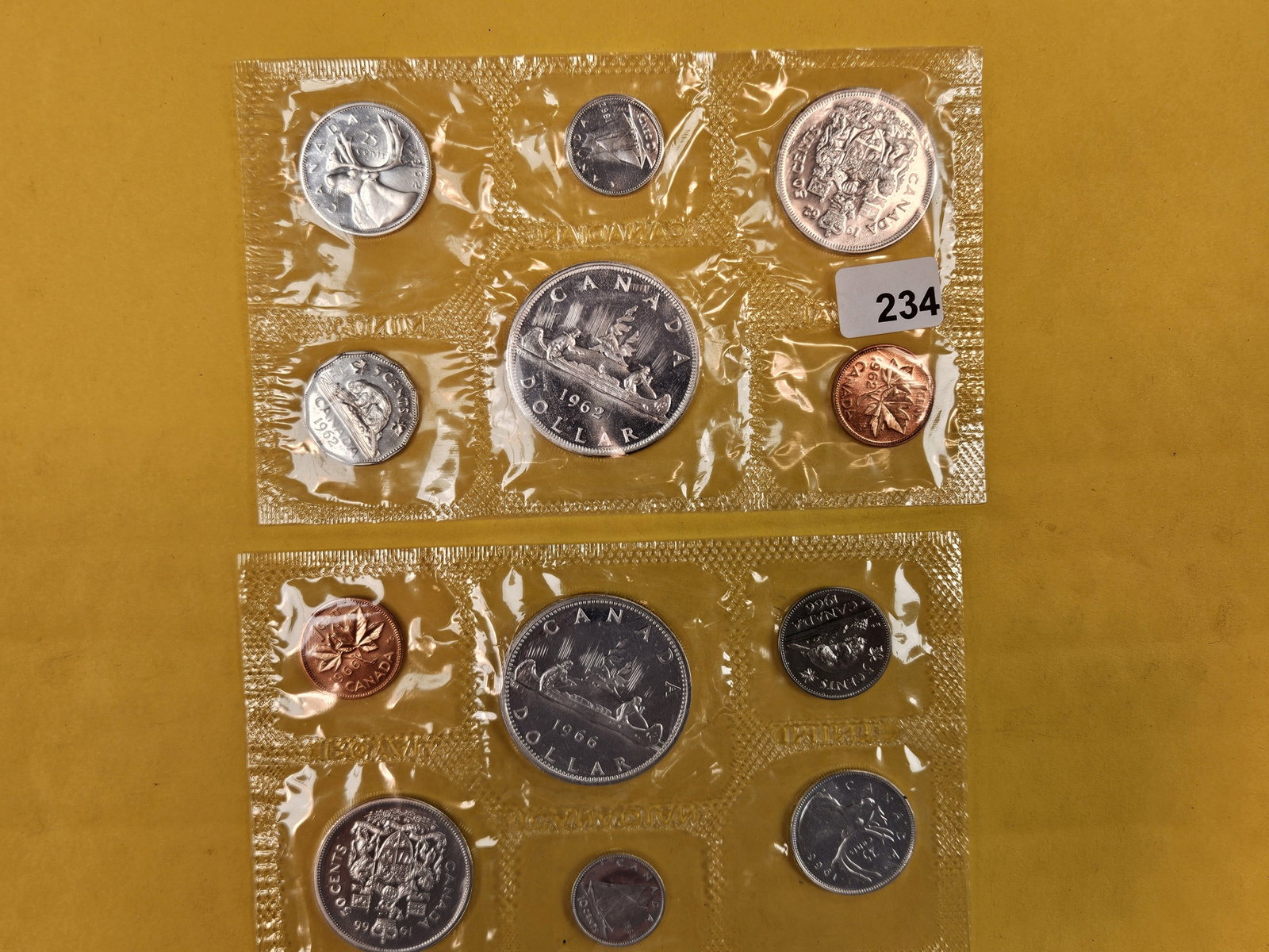 Two GEM Prooflike SILVER Canadian Coin Sets: In OGP