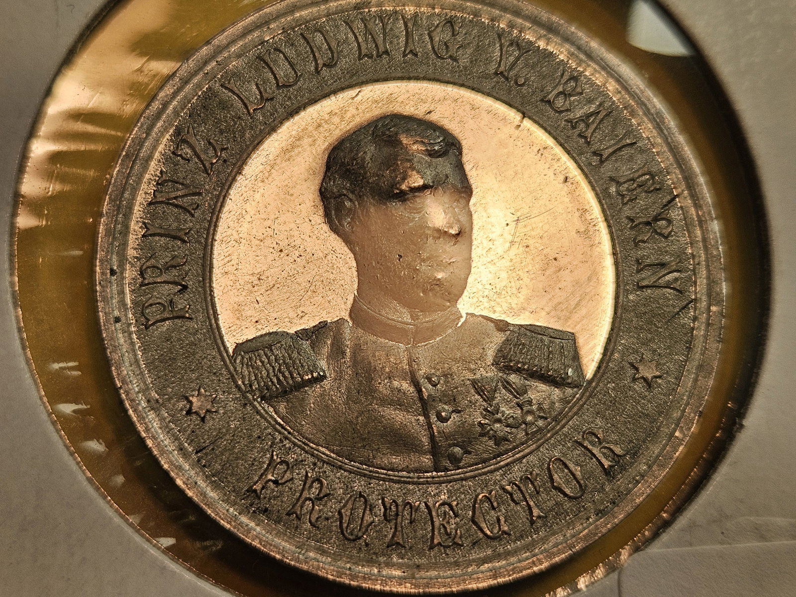 * Scarce 1877 Bavaria Prooflike Ludwig II Medal - 3