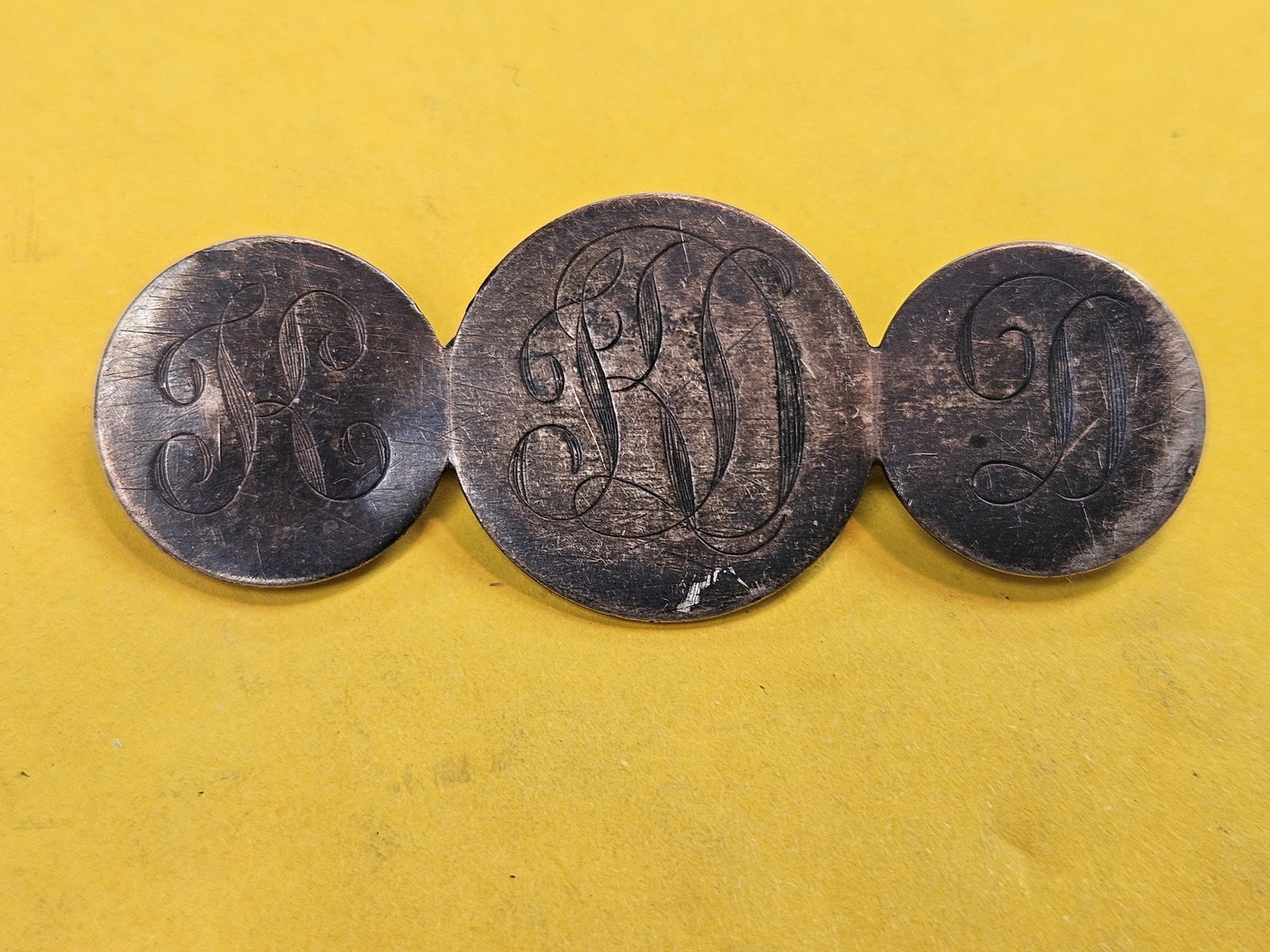 Cool Silver 3-coin Love Token pin - 2