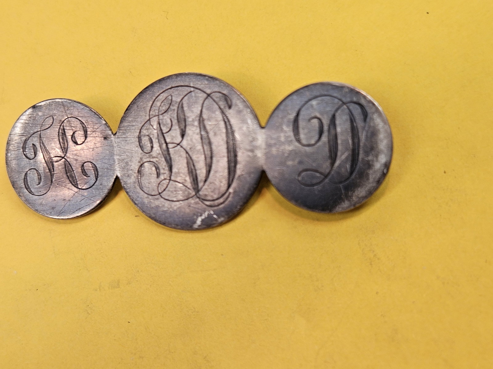 Cool Silver 3-coin Love Token pin - 3