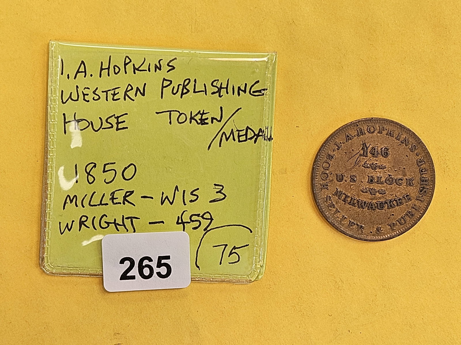 1850 Copper Merchant's Store Card - 2