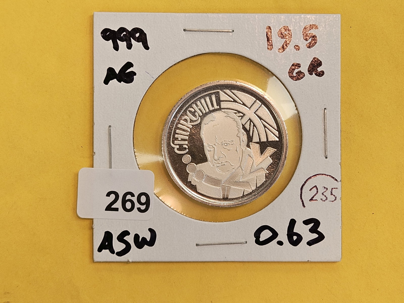 GEM Proof Deep Cameo Silver Churchill Token - 2