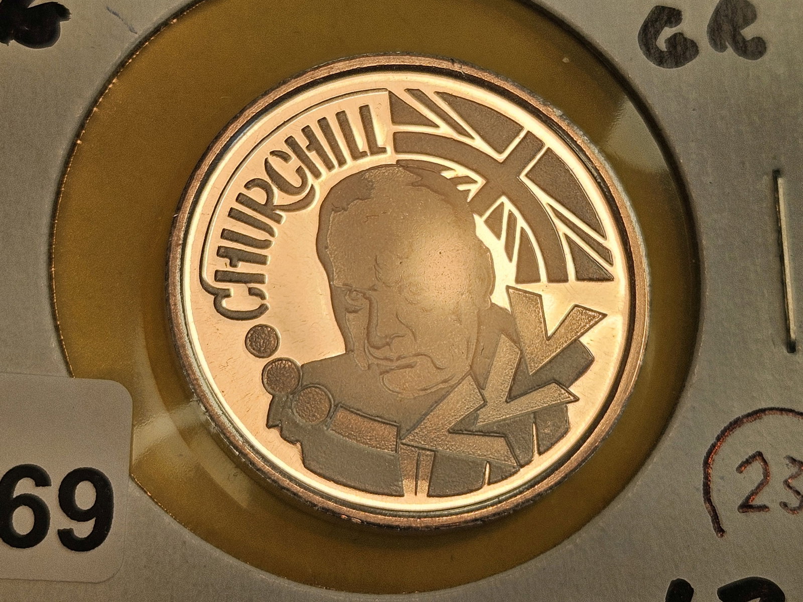 GEM Proof Deep Cameo Silver Churchill Token - 3