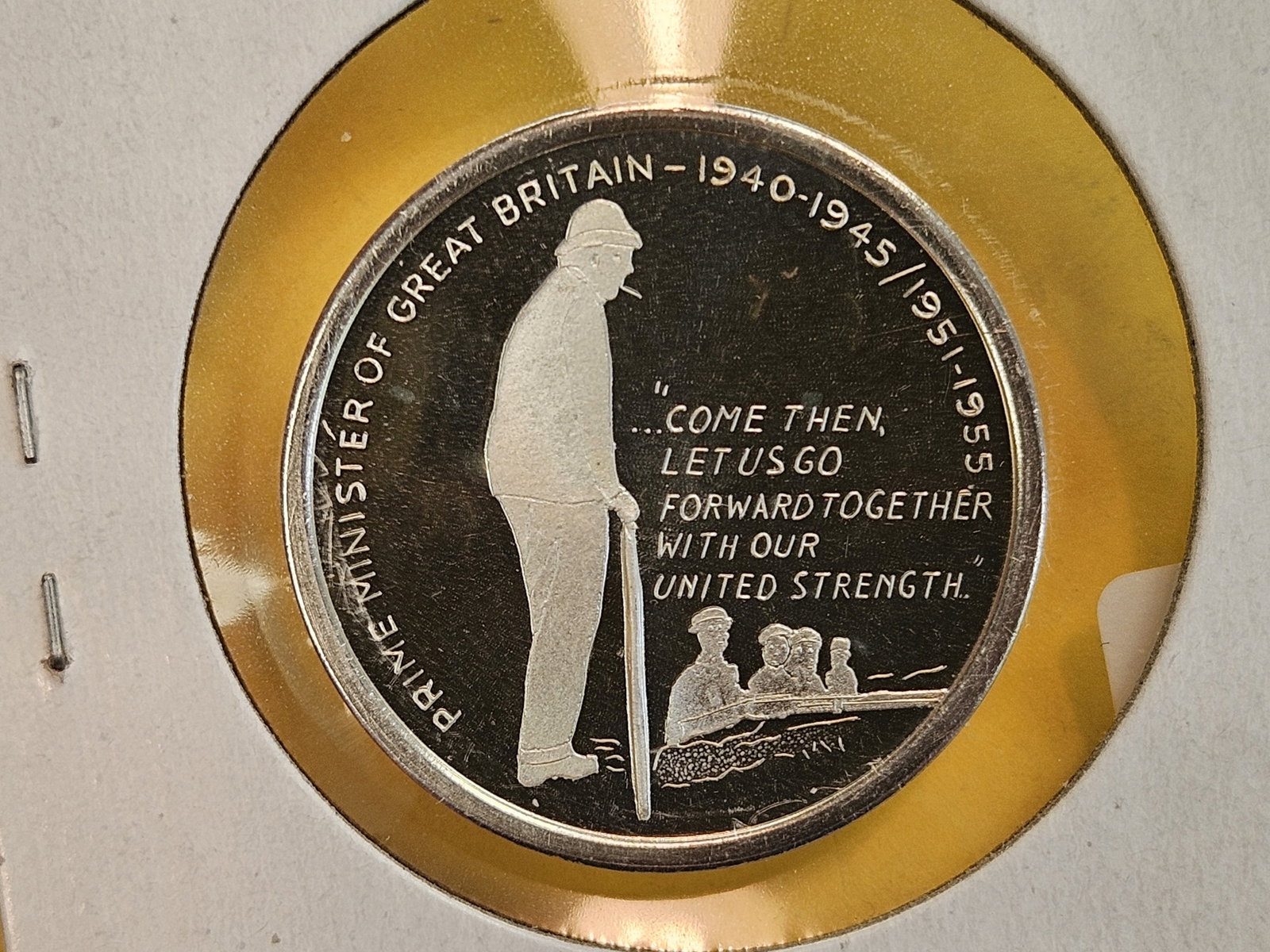 GEM Proof Deep Cameo Silver Churchill Token - 5