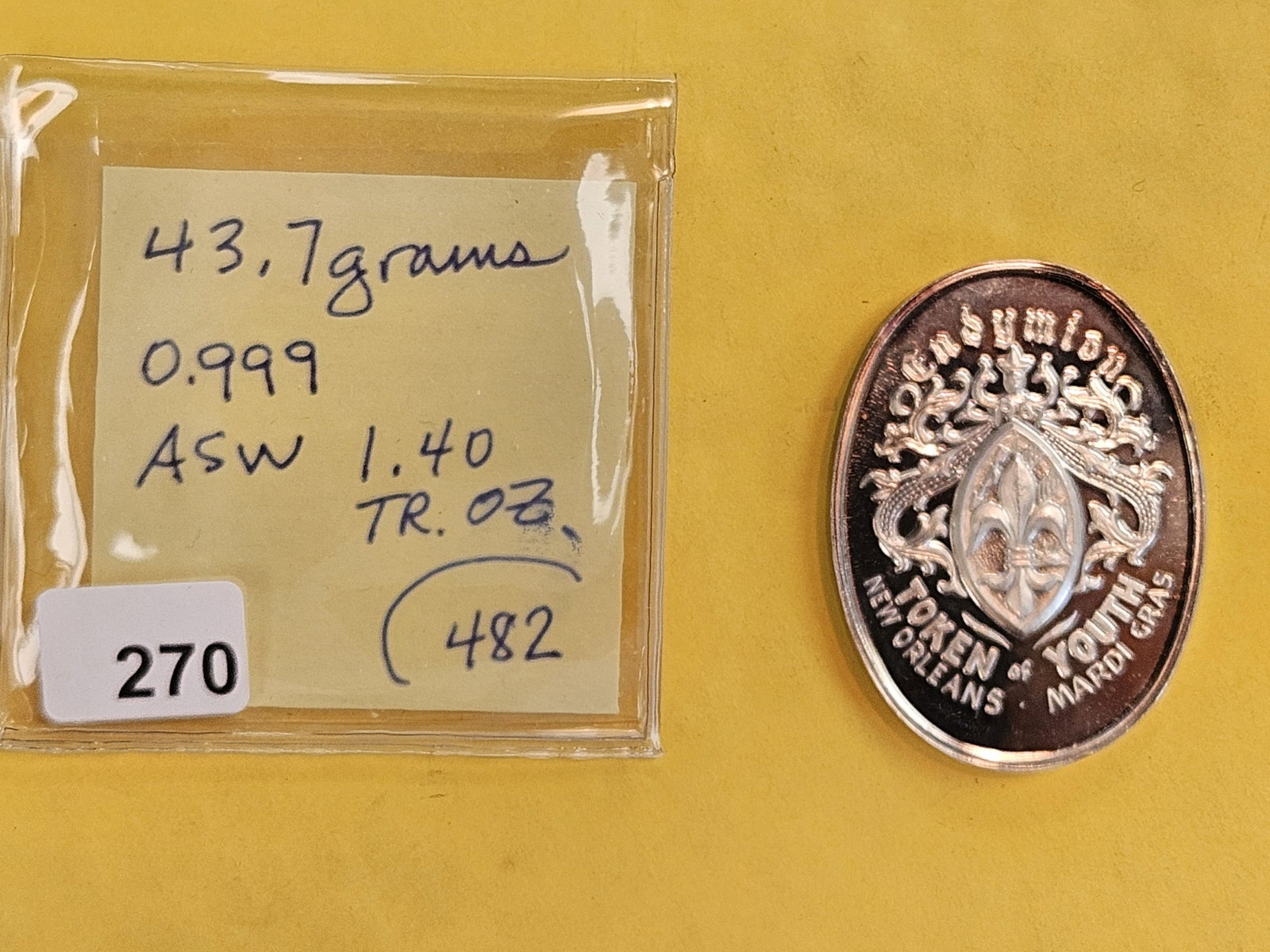 ** RARE ** New Orleans Mardi Gras SILVER Token! - 2