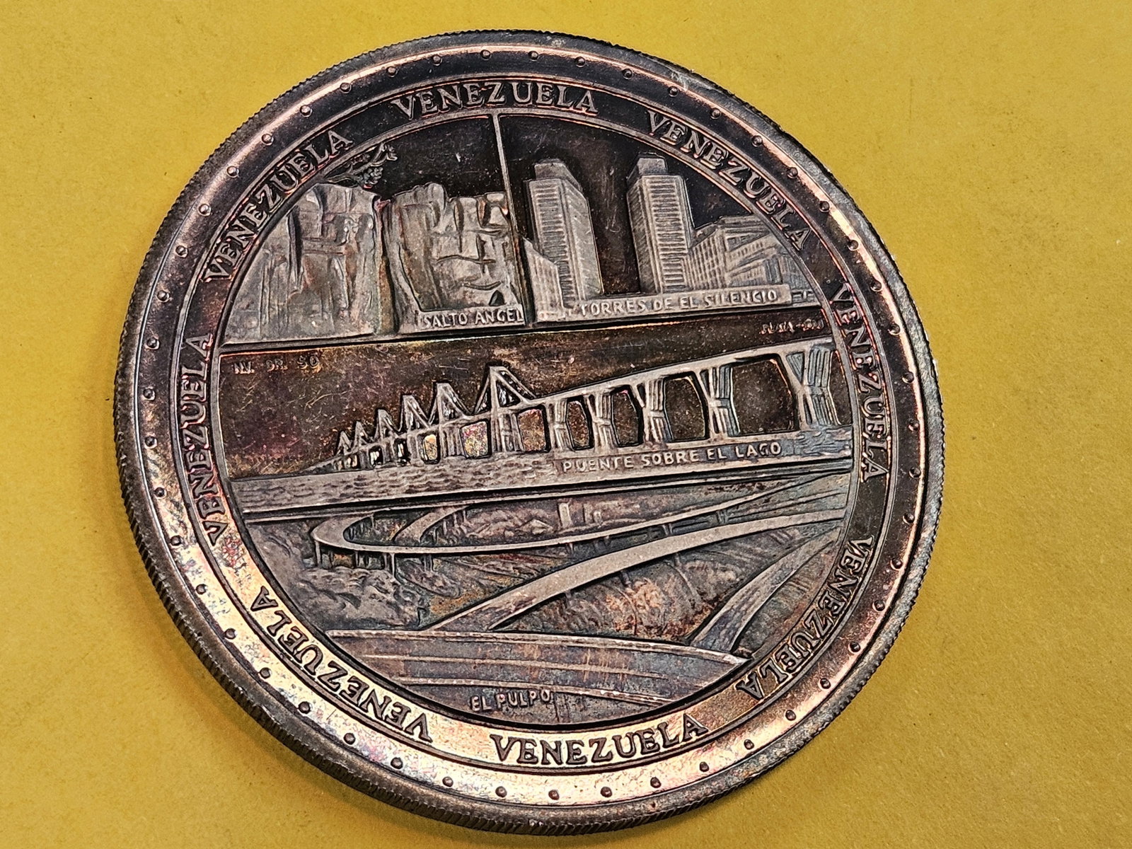 Scarce GEM Proof Silver Venezuela Medal - 3