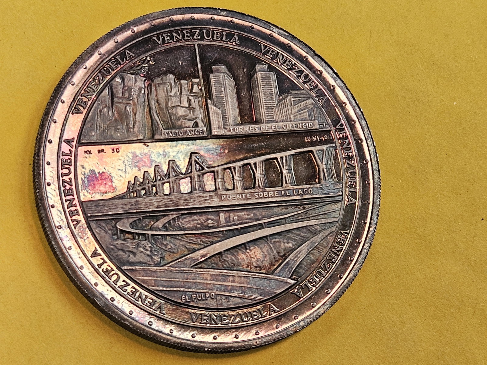 Scarce GEM Proof Silver Venezuela Medal - 4