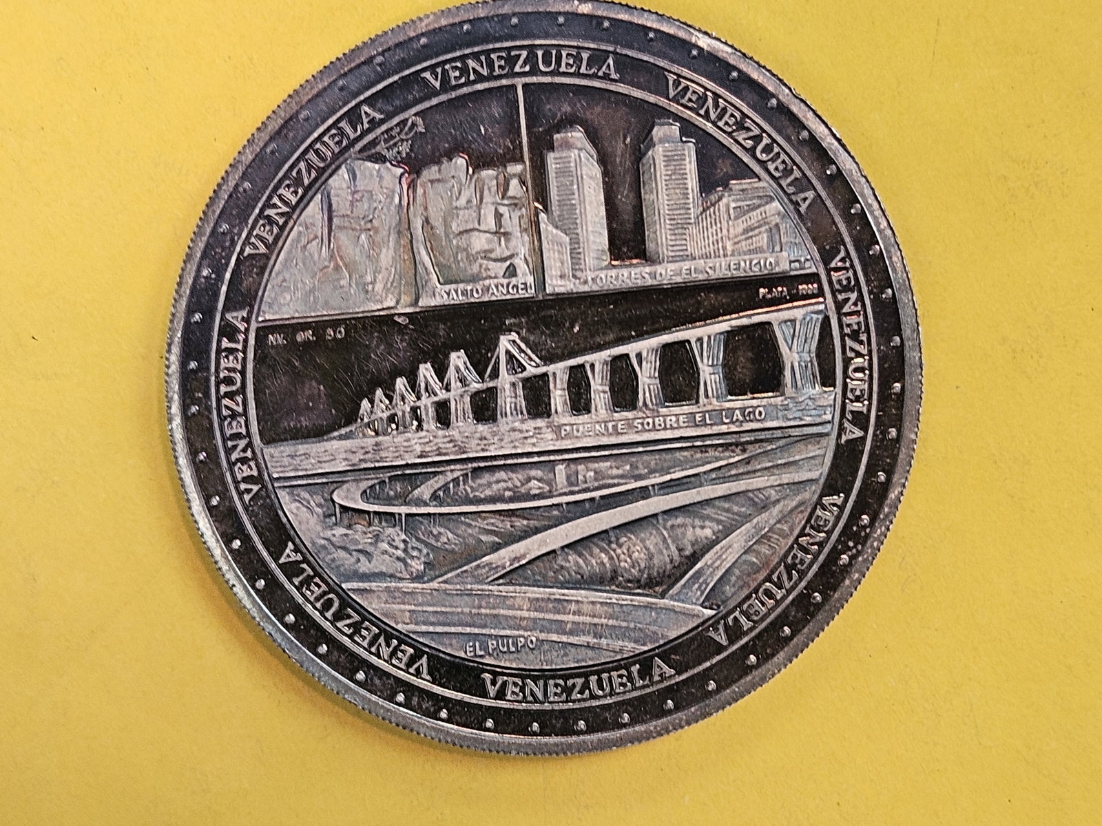 Scarce GEM Proof Silver Venezuela Medal - 7