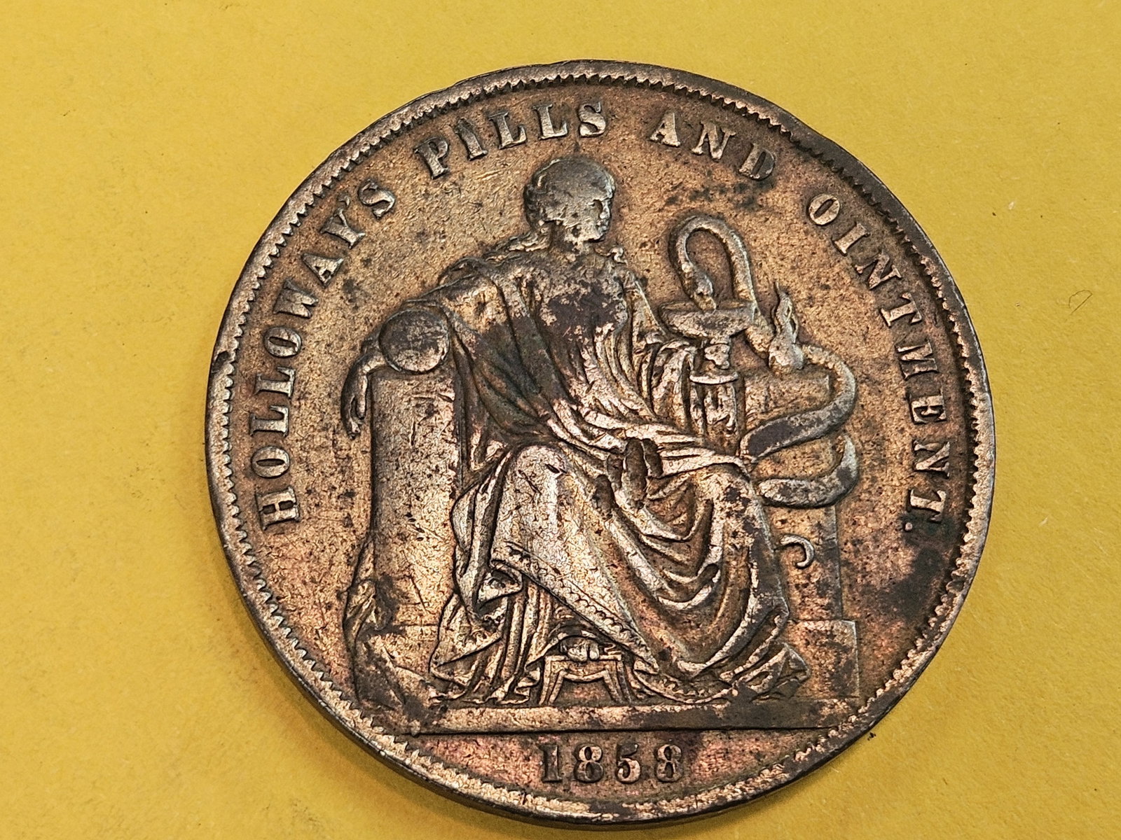 * Scarce! 1858 Australia Large Copper Merchant's Token - 5