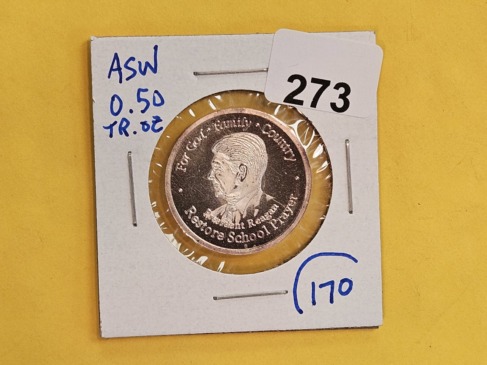 Gem Proof Deep Cameo Silver Reagan Medal - 2