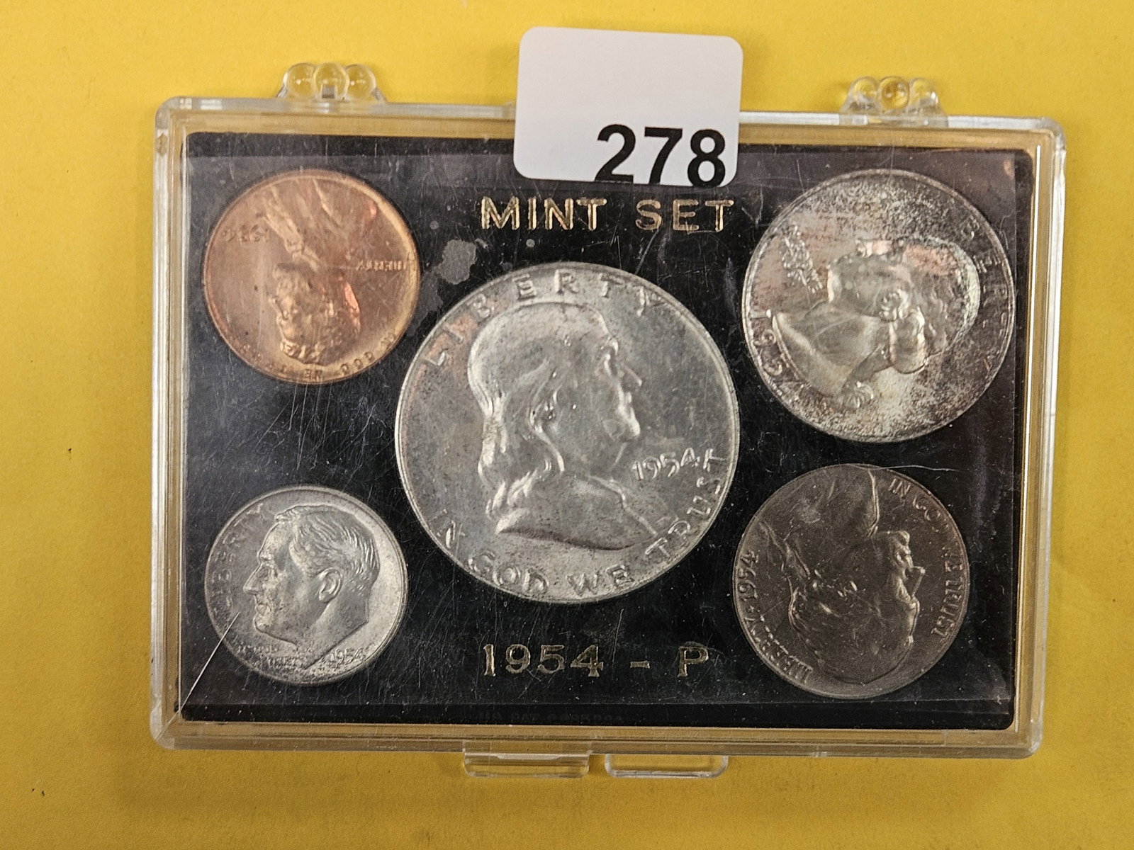 Choice to Very Choice Brilliant Uncirculated 1954 US Year Set: In little holder. Philadelphia mint
