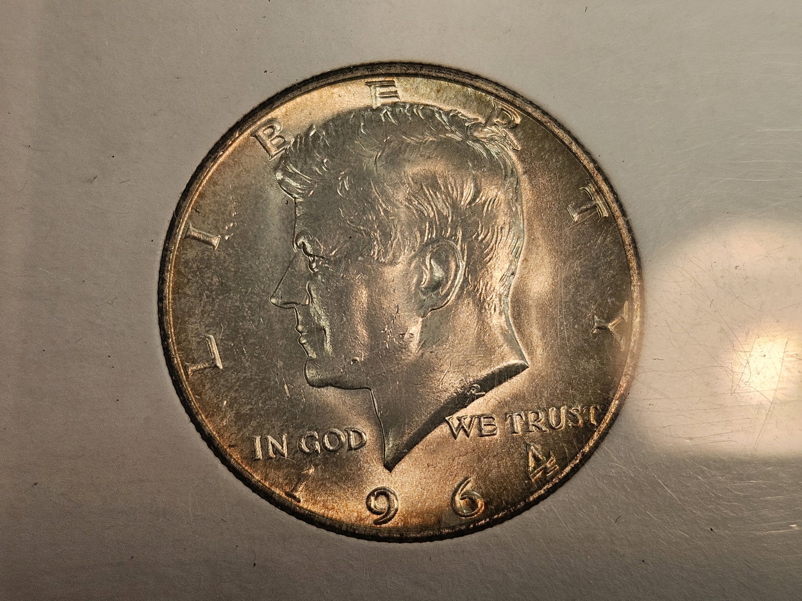 GEM Brilliant Uncirculated 1964 Kennedy silver Half dollar - 2