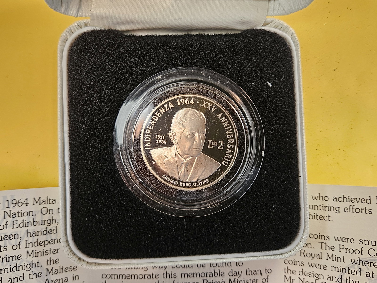 GEM Proof Deep Cameo 1989 Malta silver coin - 2