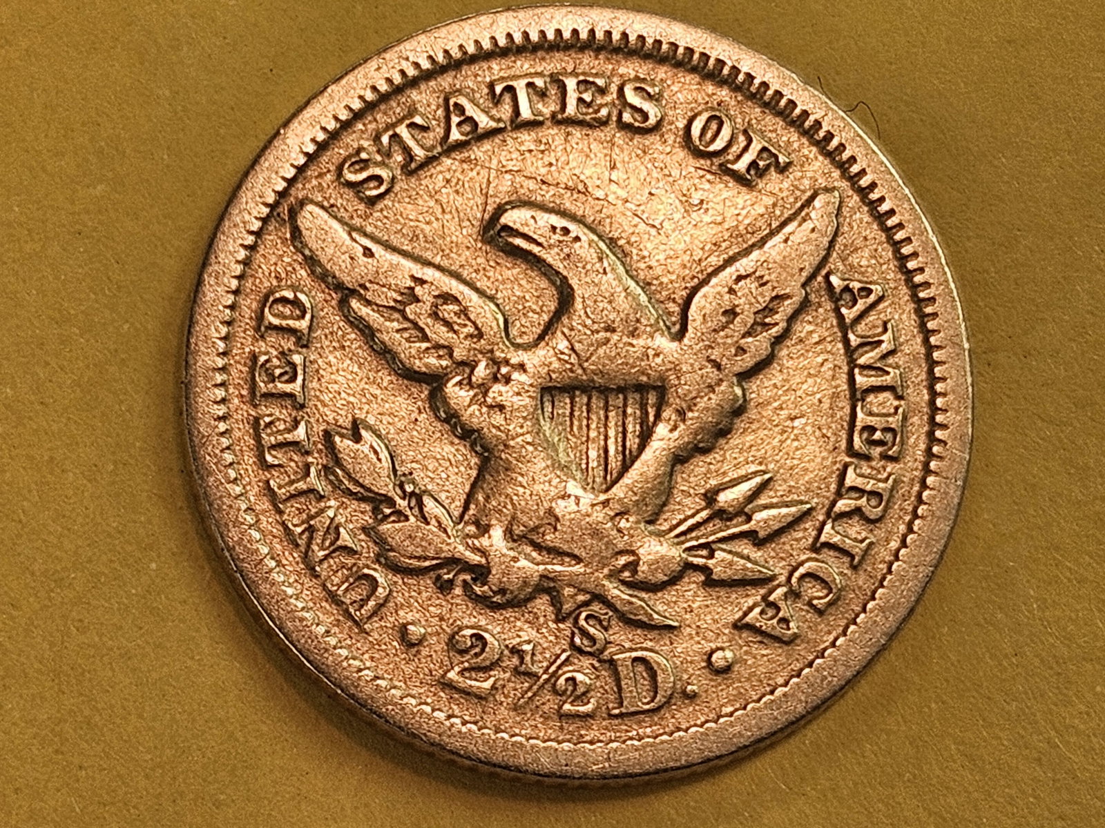 Little better date GOLD! 1865-S Liberty Head Gold $2.5 Dollars - 4