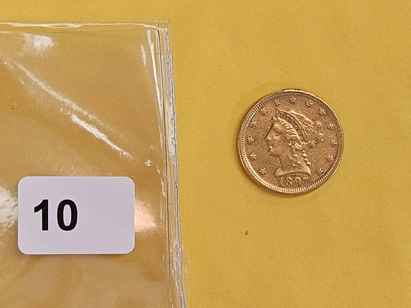 GOLD! Bright 1897 Liberty Head Gold $2.5 Dollar Quarter Eagle - 2