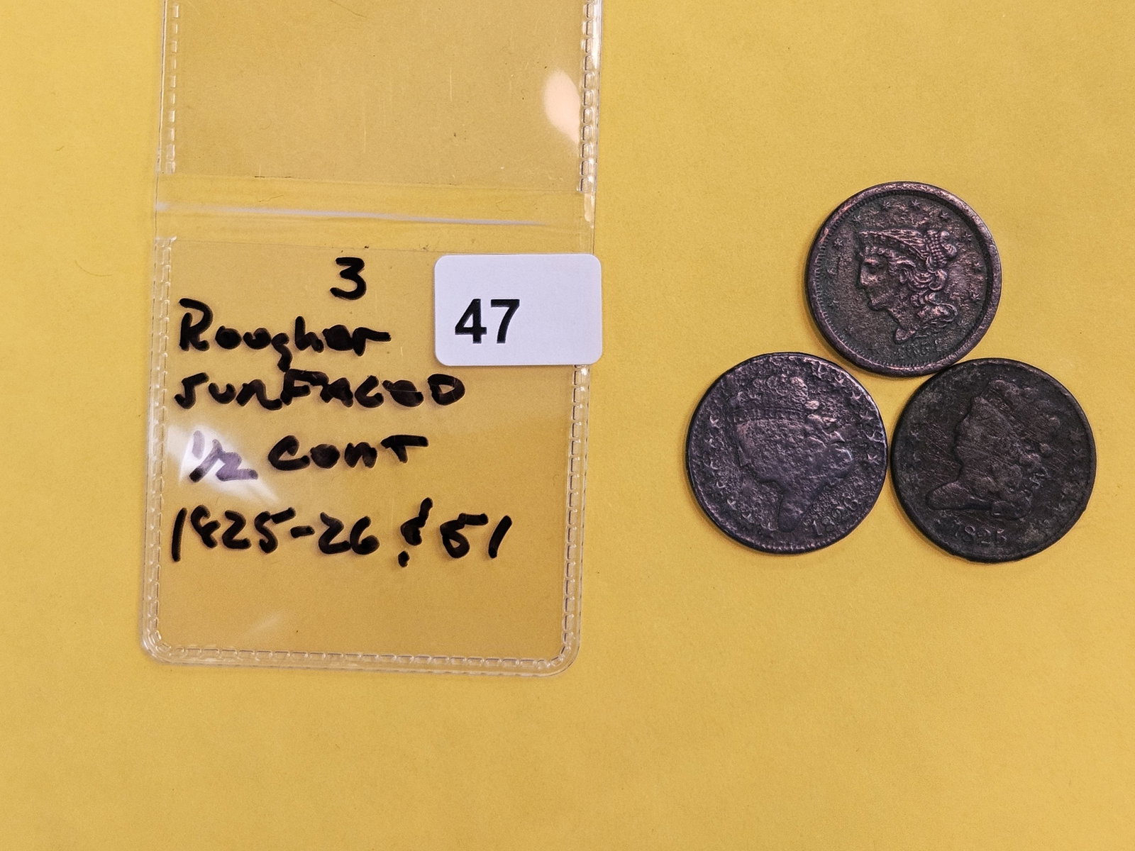 Three mixed Half-Cents - 2