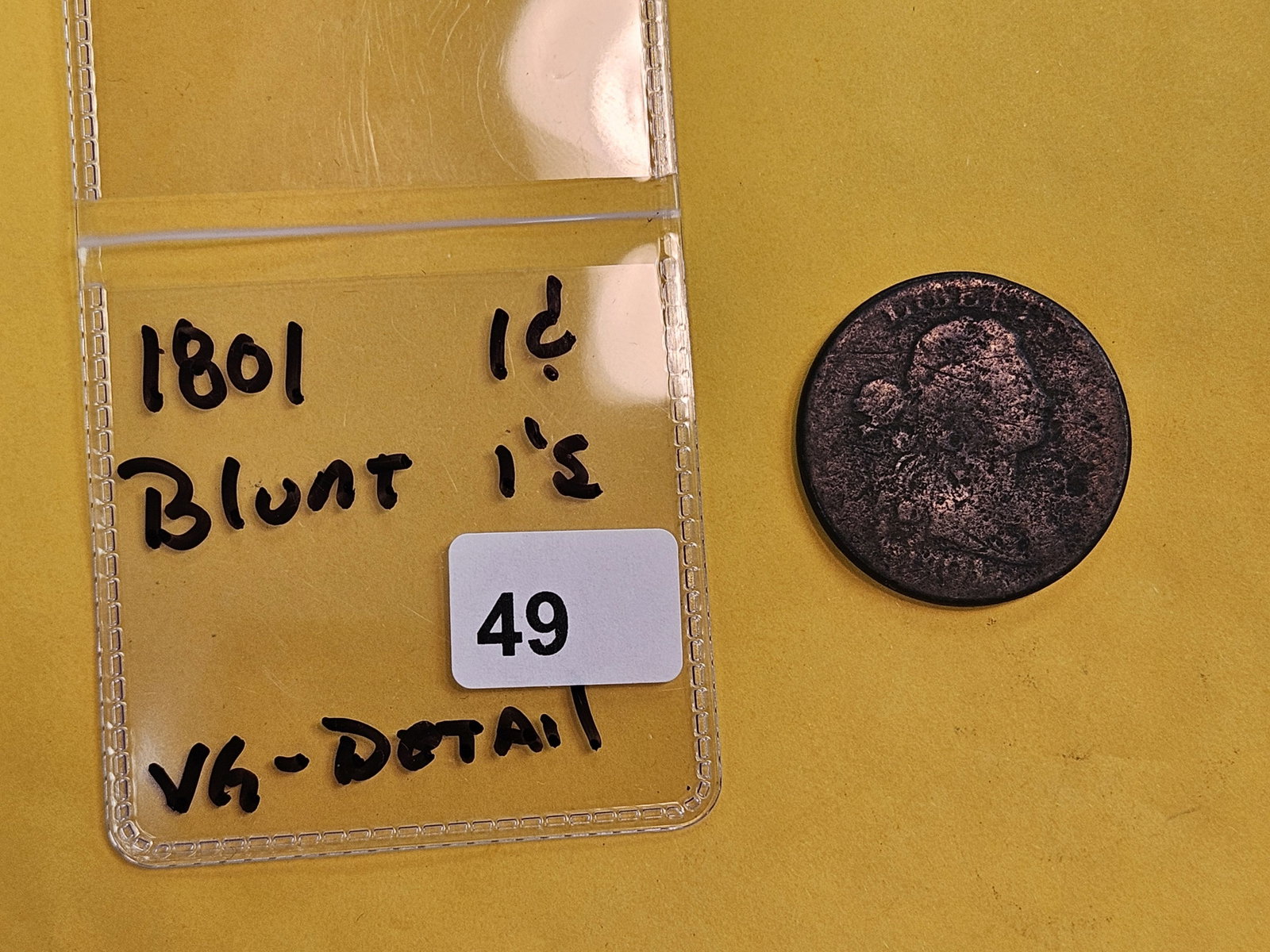 1801 Draped Bust Large Cent in Very Good - details - 2