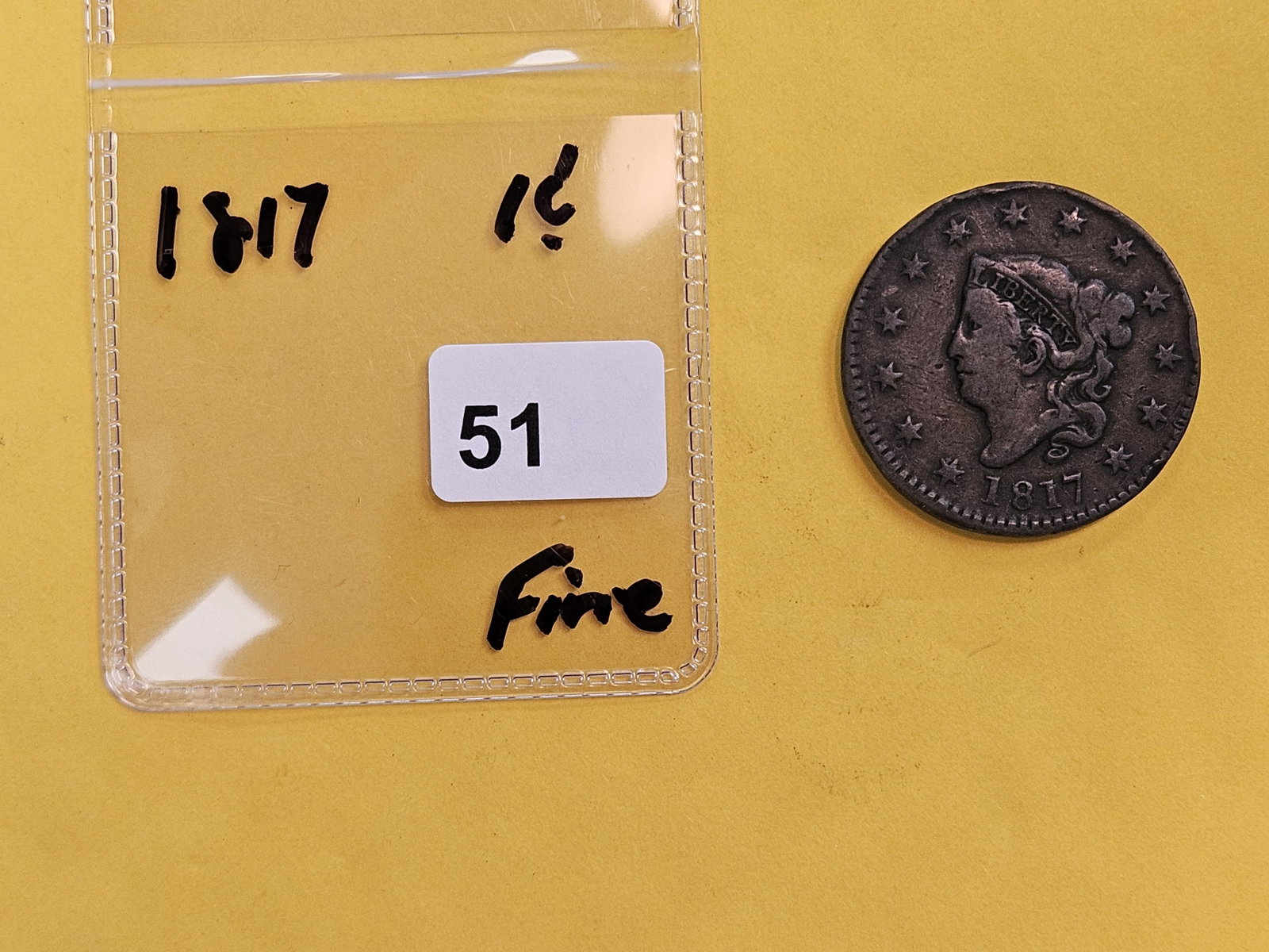 1817 Coronet Head Large Cent - 2