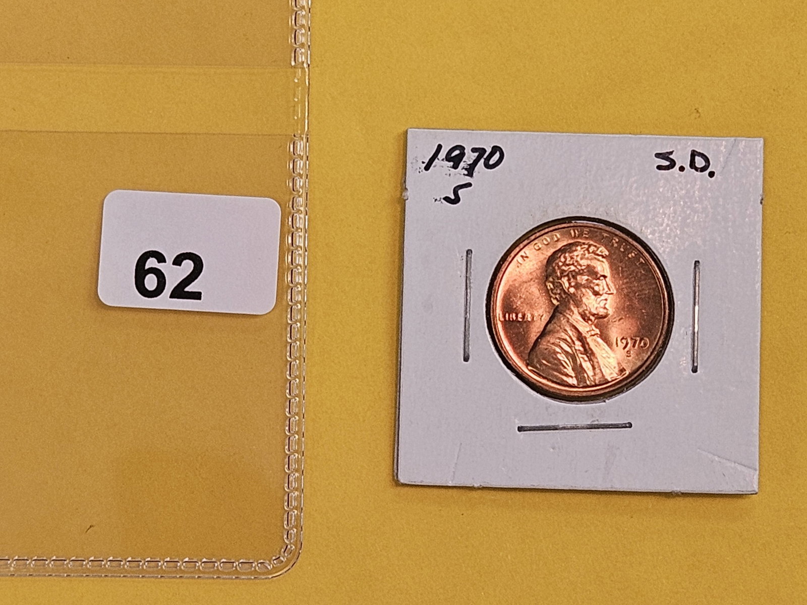 Variety! Gem Brilliant Uncirculated Red 1970-S Lincoln Cent - 2
