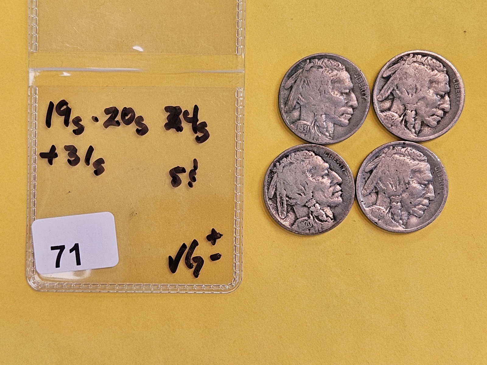 Four better date San Francisco-minted Buffalo Nickels in Very Good plus - 2