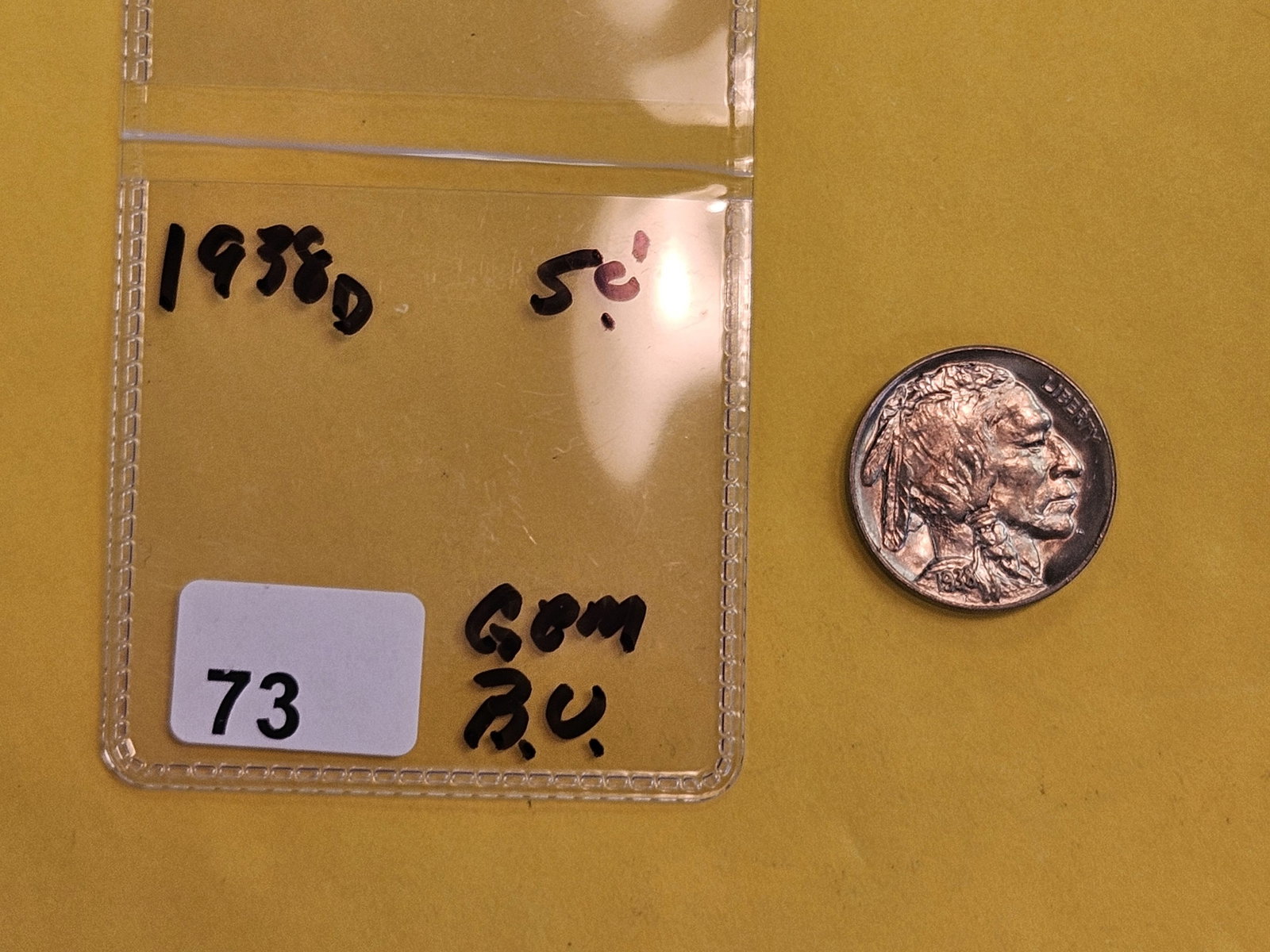 GEM Brilliant Uncirculated 1938-D Buffalo Nickel - 2