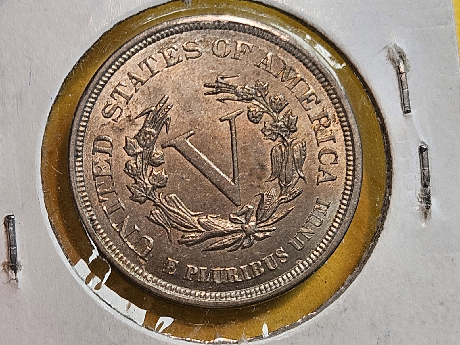 * Very Choice Brilliant Uncirculated 1883 Liberty "V" Nickel - 7