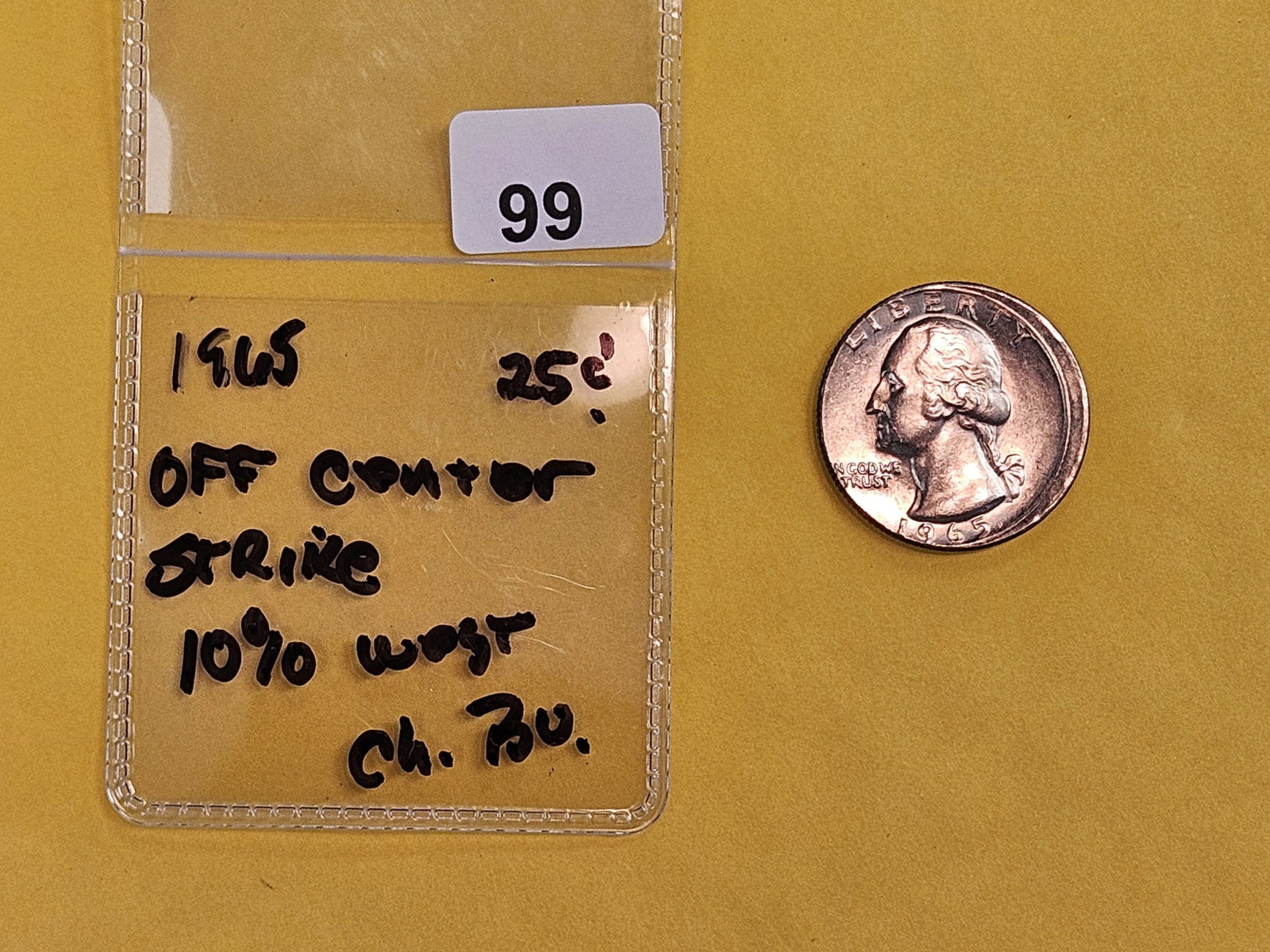 MINT ERROR! Choice Brilliant Uncirculated 1965 Washington Quarter - 2