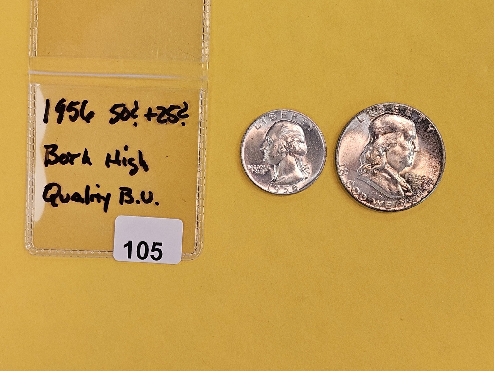 Two Very Choice to GEM Brilliant Uncirculated silver 1956 coins - 2