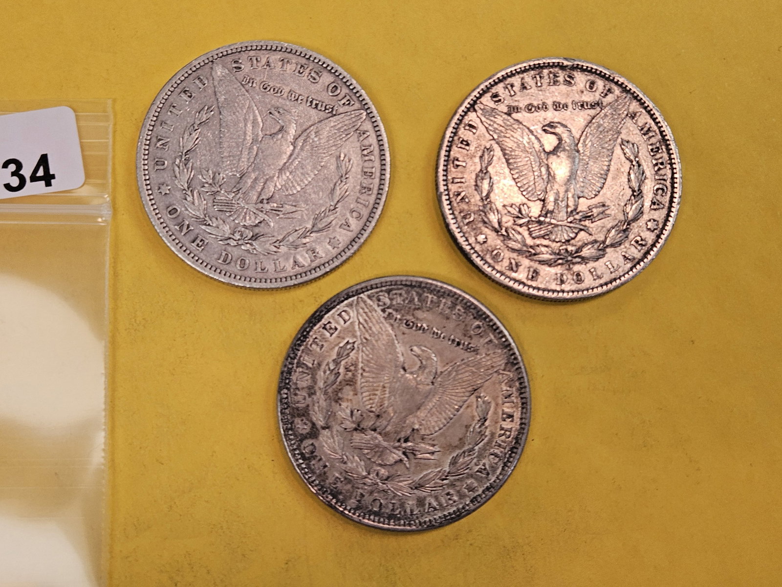 Three Morgan Silver Dollars - 2