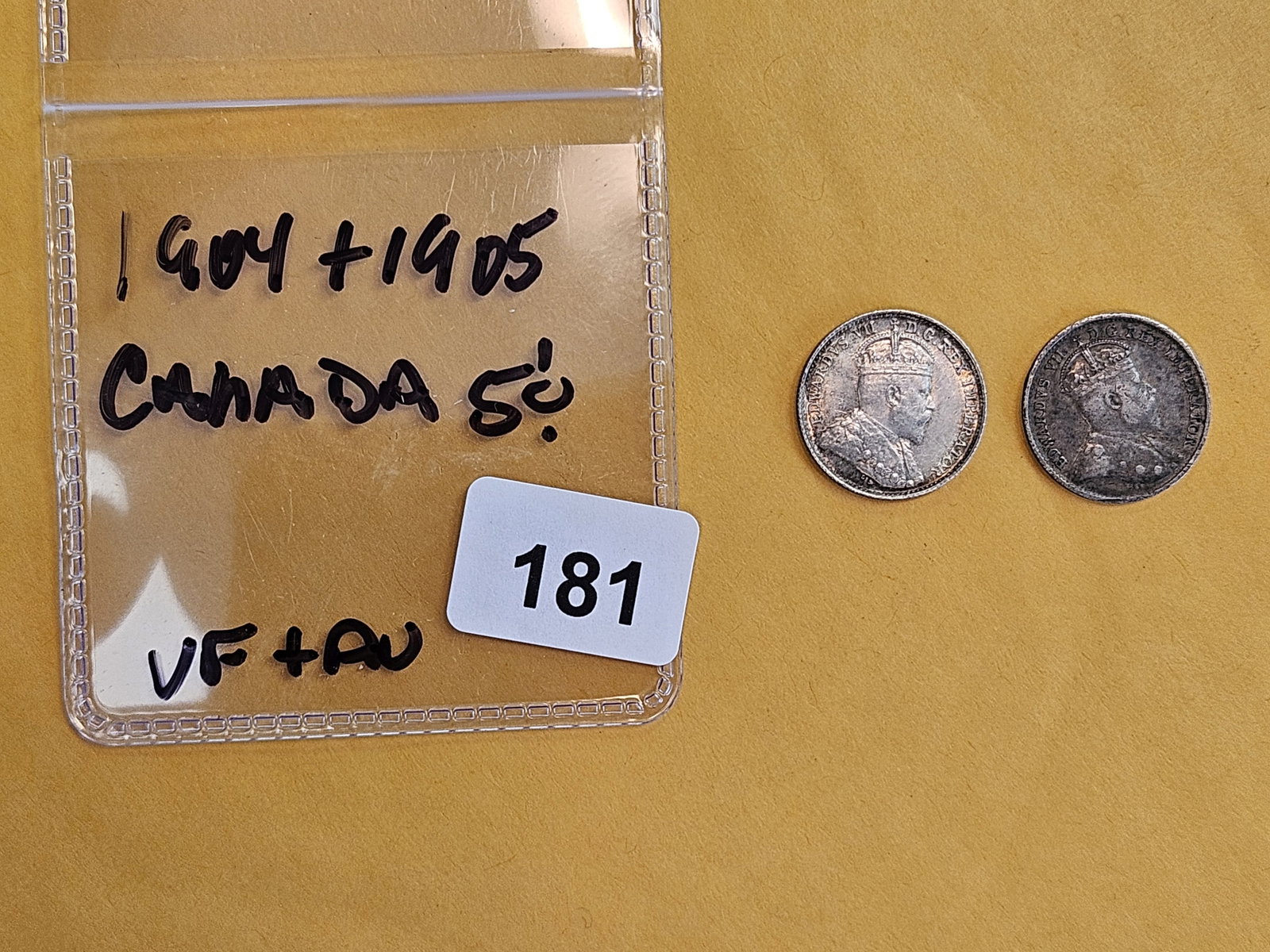 1904 and 1905 Canada silver 5 cent coins - 2